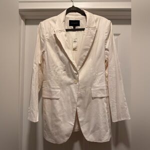 Banana Republic White Linen Cotton Blend Blazer